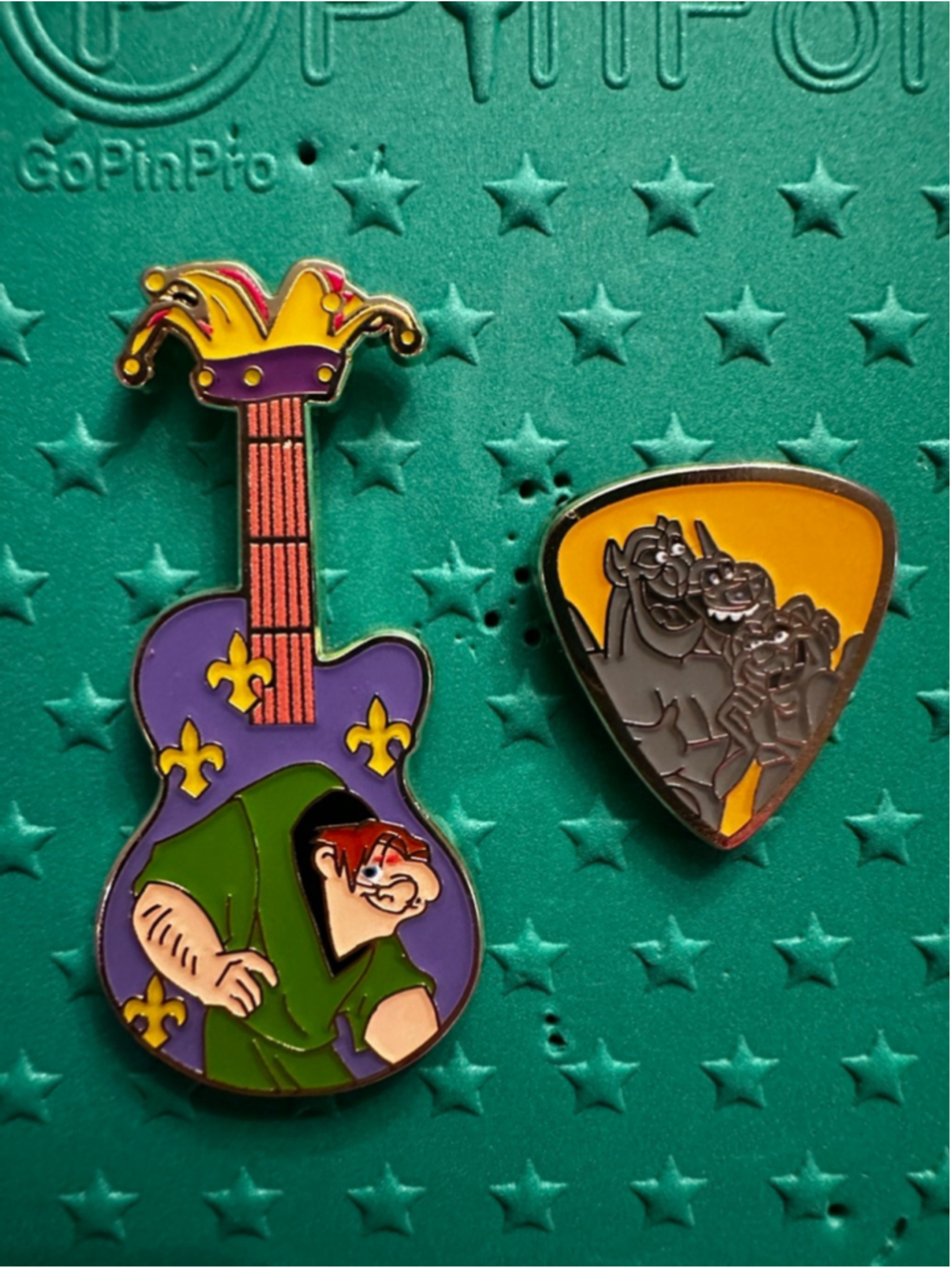 Disney Loungefly Quasimodo Hunchback of Notre Dame Guitar and Pick Pin Set